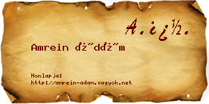 Amrein Ádám névjegykártya